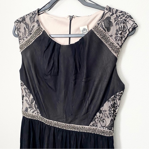 Sangria Black Lace Beaded Semi Formal Dress - Picture 2 of 9